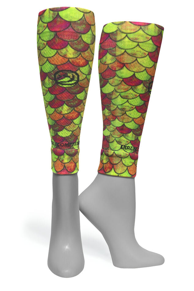 Calf Compression Sleeves - Mermaid Lime