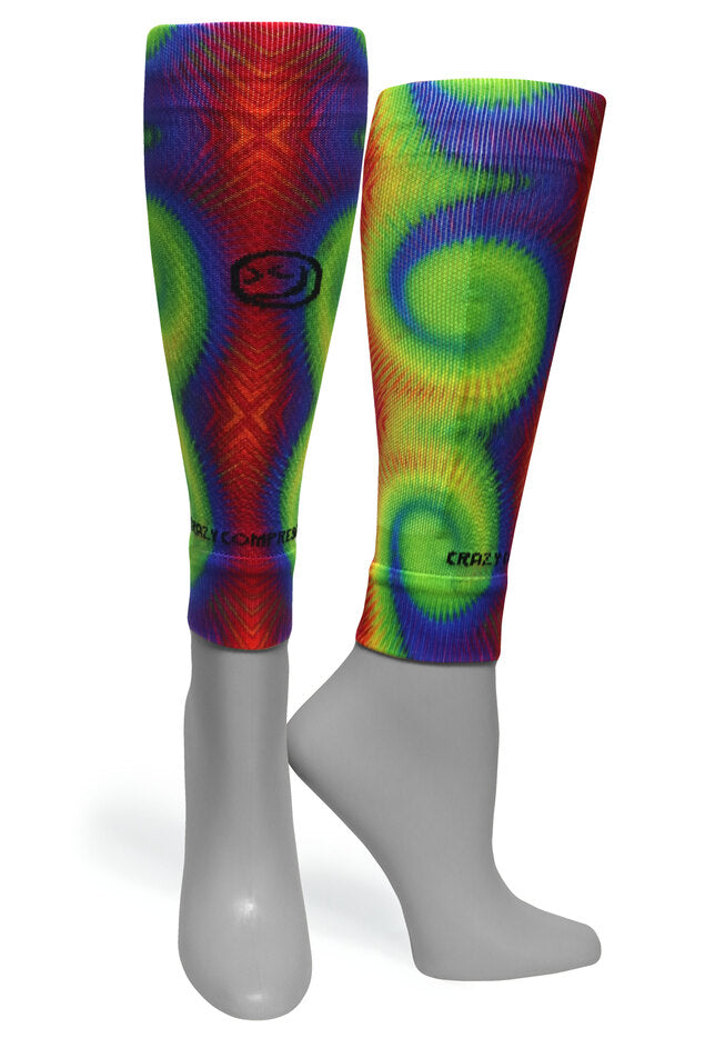 Calf Compression Sleeves - Rainbow Swirls