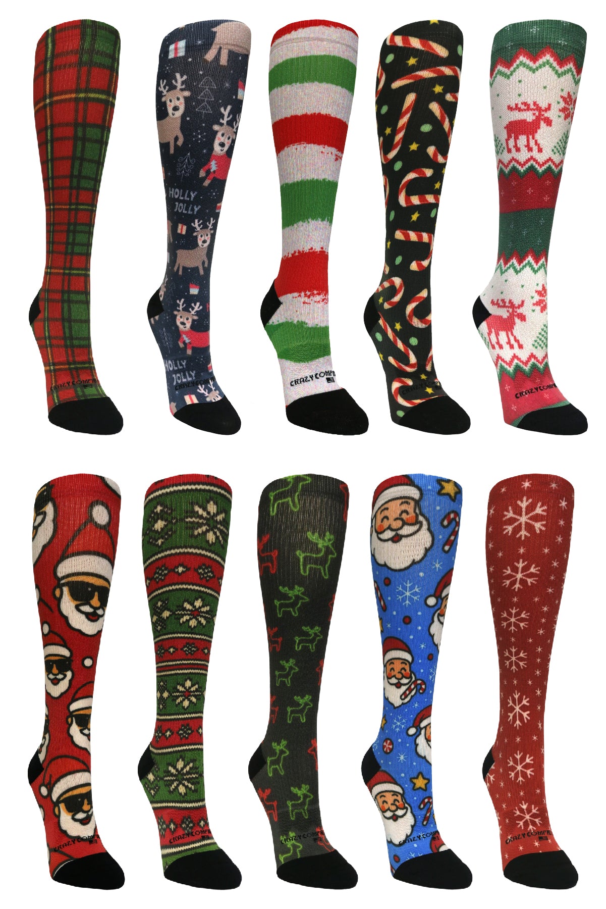 10 Pairs Christmas Bundle - (Standard & Extra Wide)