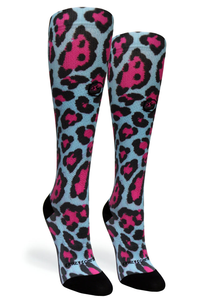 Medias de compresión OTC 360 Cheetah Blue (estándar y extra anchas) 