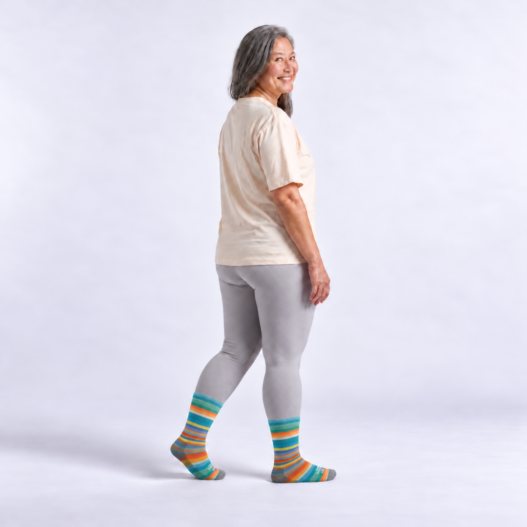 Cozy Comfort Relax Fit Spring Stripes 4 Pairs Crew Socks