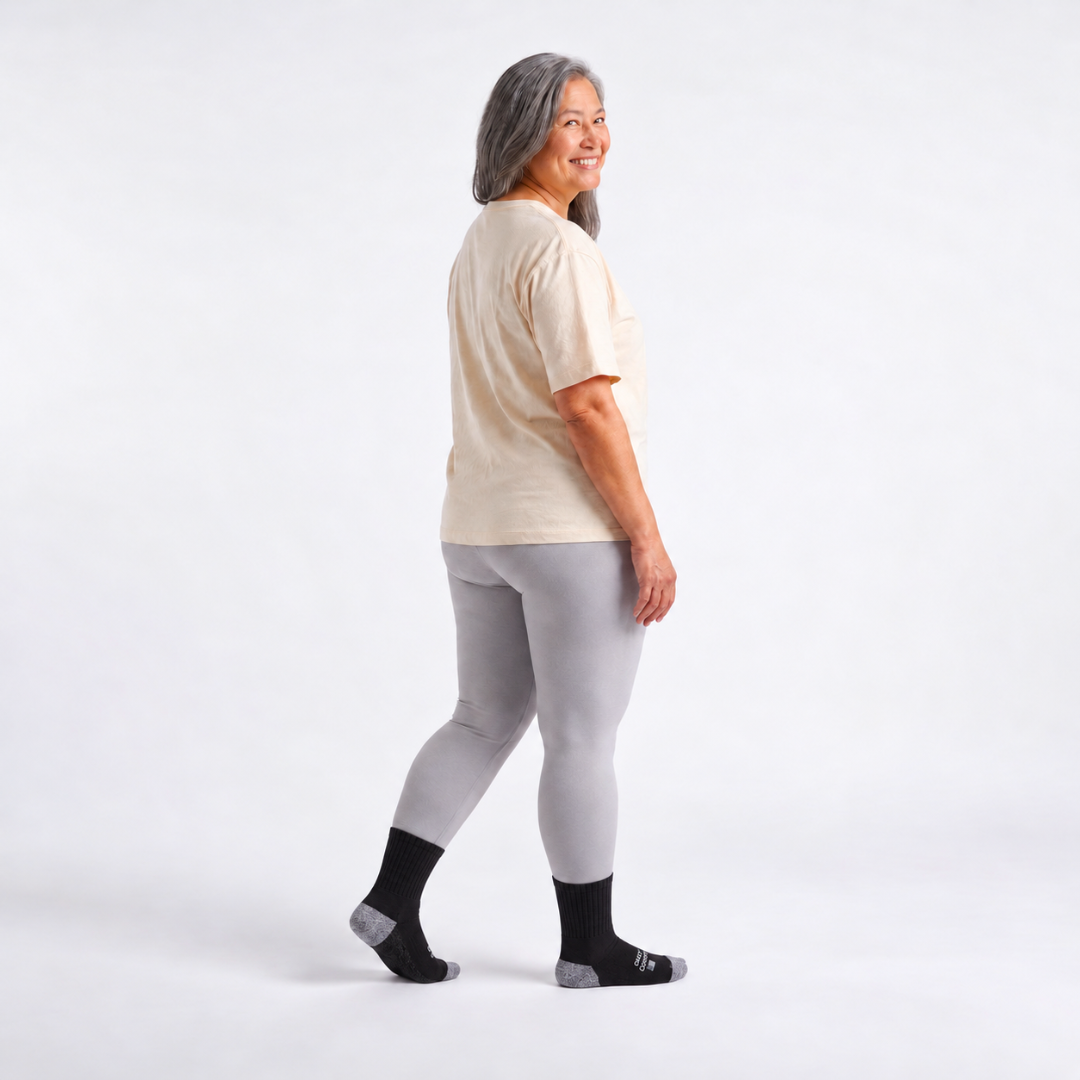 Cozy Comfort Relax Fit Black 4 Pairs Crew Socks