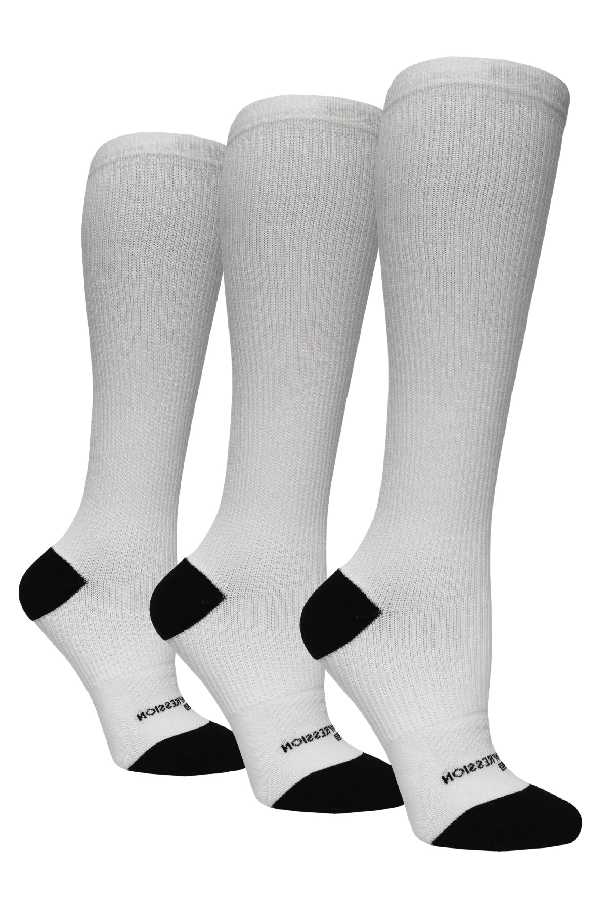 Crazy Compression 3 Pair Basic Black Bundle OTC Solid Compression Socks - Crazy Compression