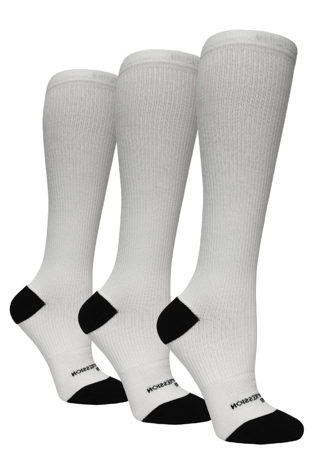 Paquete de 3 pares: blanco (estándar y extra ancho) 