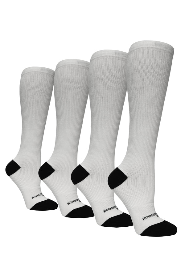 4 Pairs White - (Standard & Extra Wide)