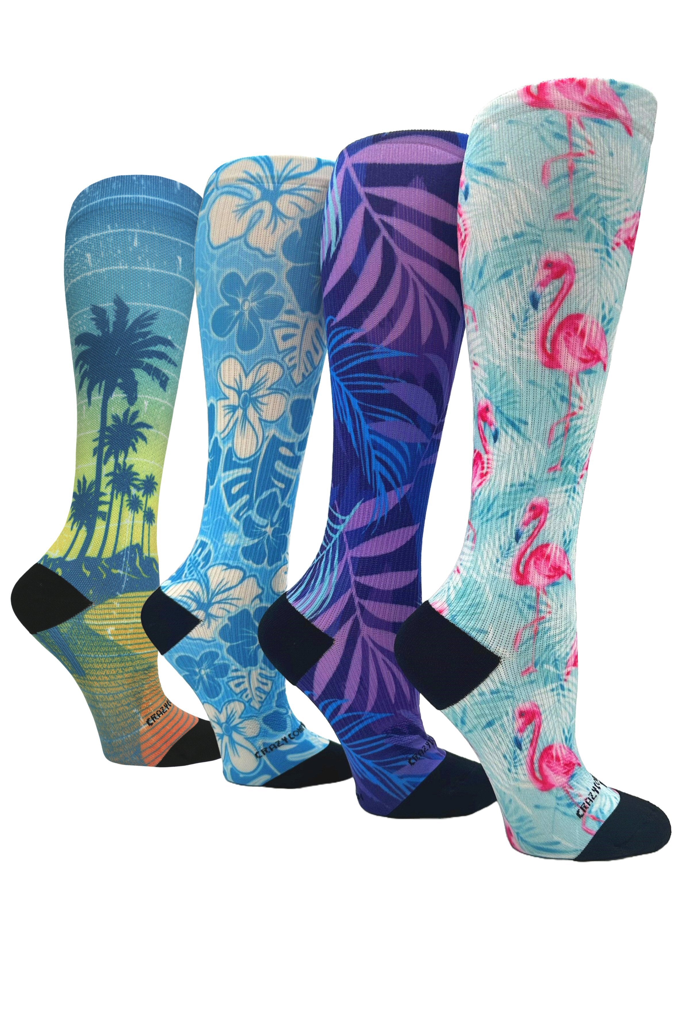 4 Pairs Tropical - (Standard & Extra Wide)