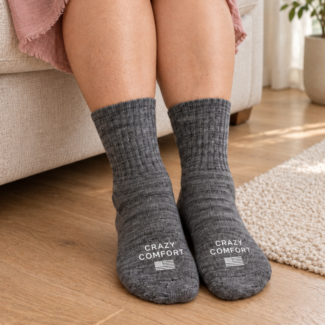 Calcetines negros cómodos y relajados para diabéticos