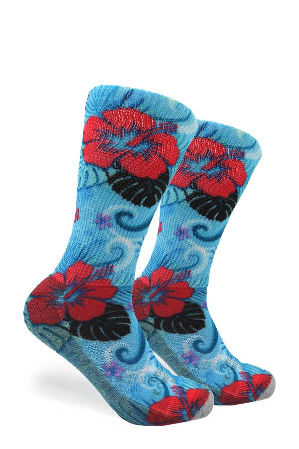 Cozy Comfort Relax Fit Aloha Passion 4 Pairs Crew Socks