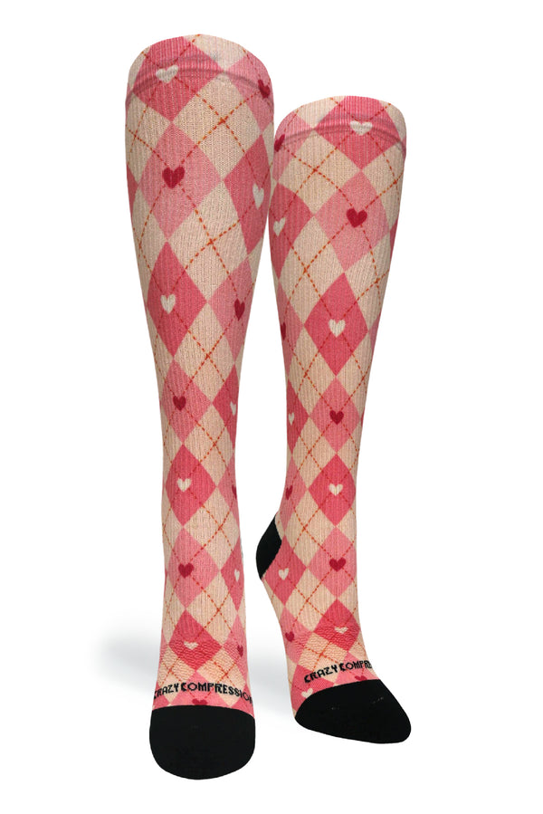 Argyle Hearts - (Standard & Extra Wide)