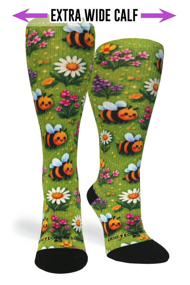 Medias de compresión de venta libre 360 ​​Spring Stripes (estándar y extra anchas) 