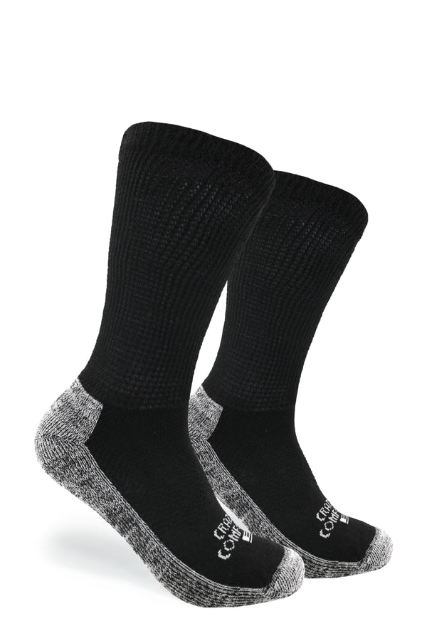 Cozy Comfort Relax Fit Black 4 Pairs Crew Socks