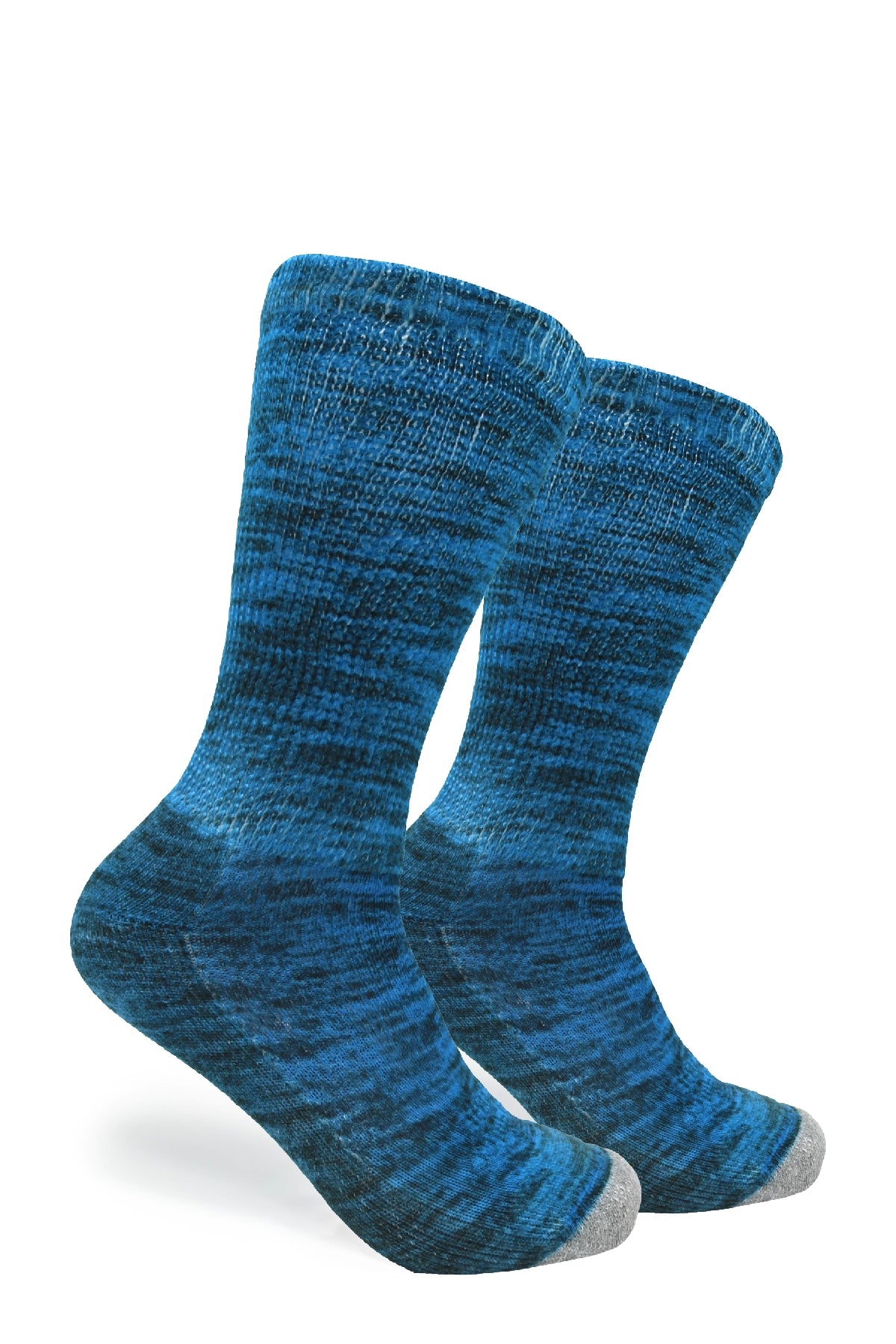 Cozy Comfort Relax Fit Blue Heather 4 Pairs Crew Socks