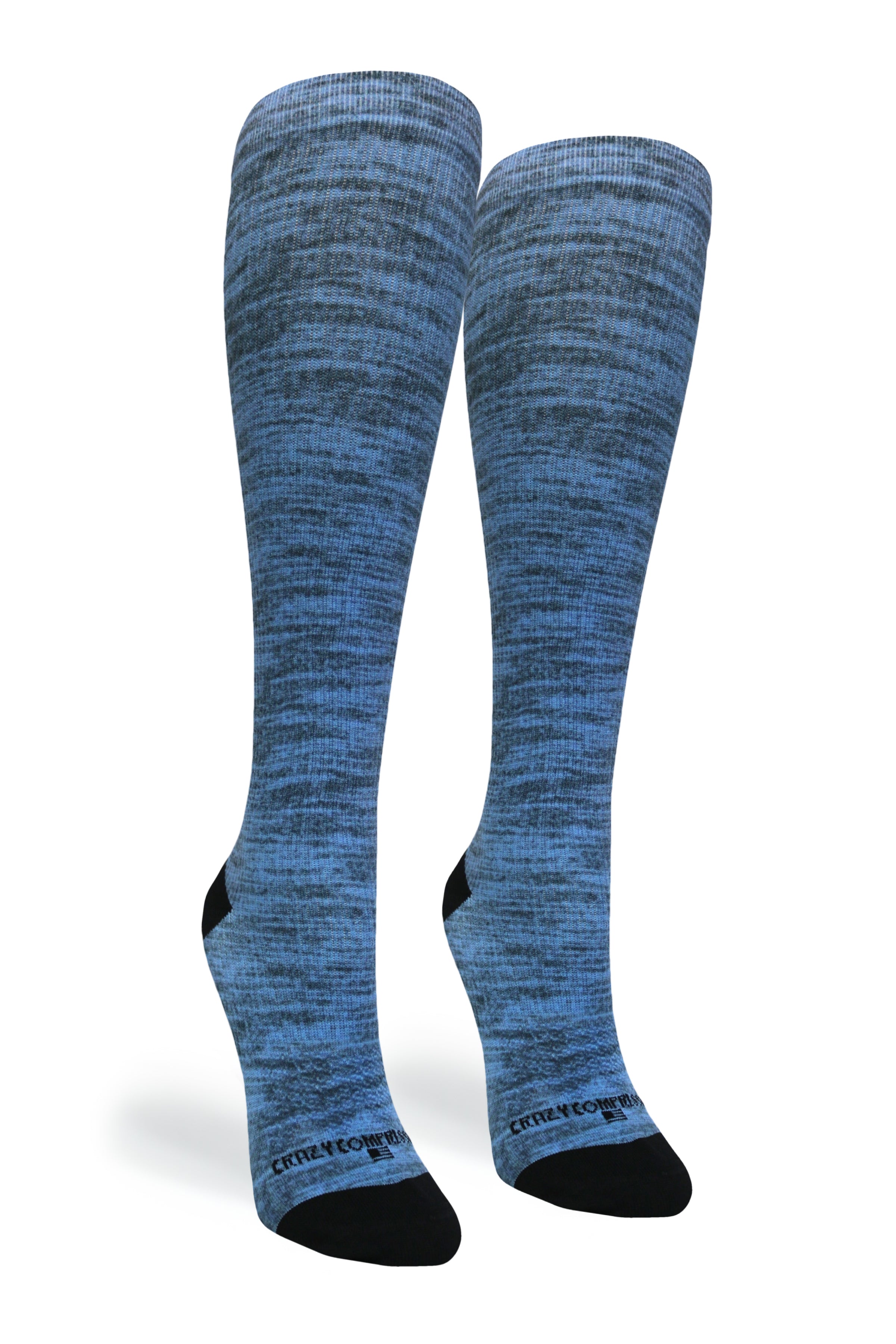 360 Blue Heather OTC Compression Socks (Standard & Extra Wide)