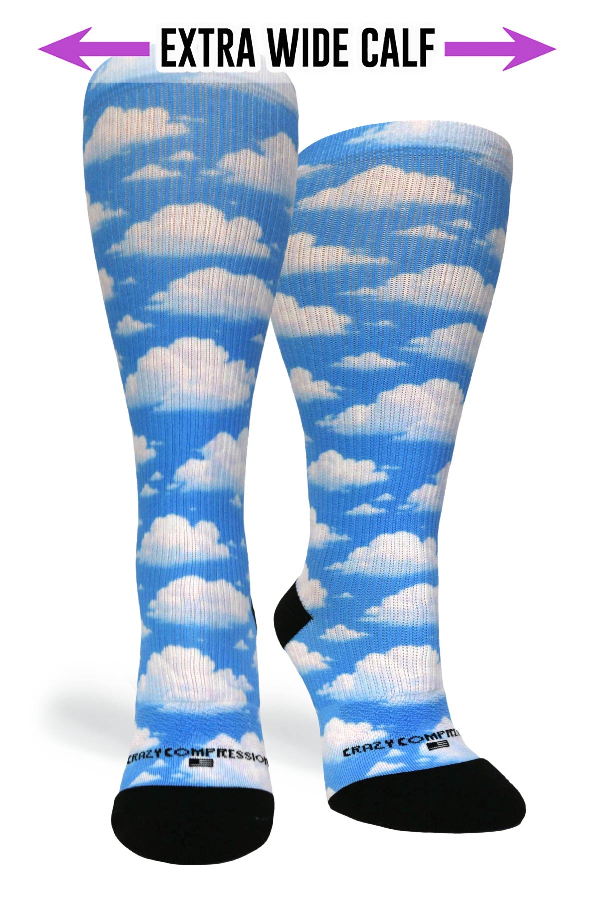 Medias de compresión de venta libre 360 ​​Spring Stripes (estándar y extra anchas) 