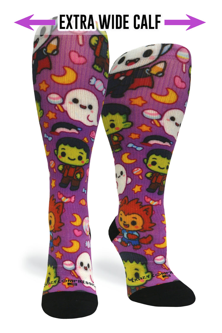 Medias de compresión de venta libre 360 ​​Dark Skulls (estándar y extra anchas) 