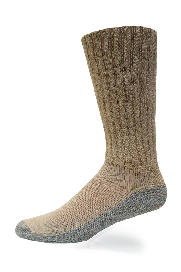 Calcetines cómodos y relajados de color caqui para diabéticos 