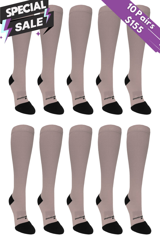 10 Pairs Skin Tone - (Standard & Extra Wide)