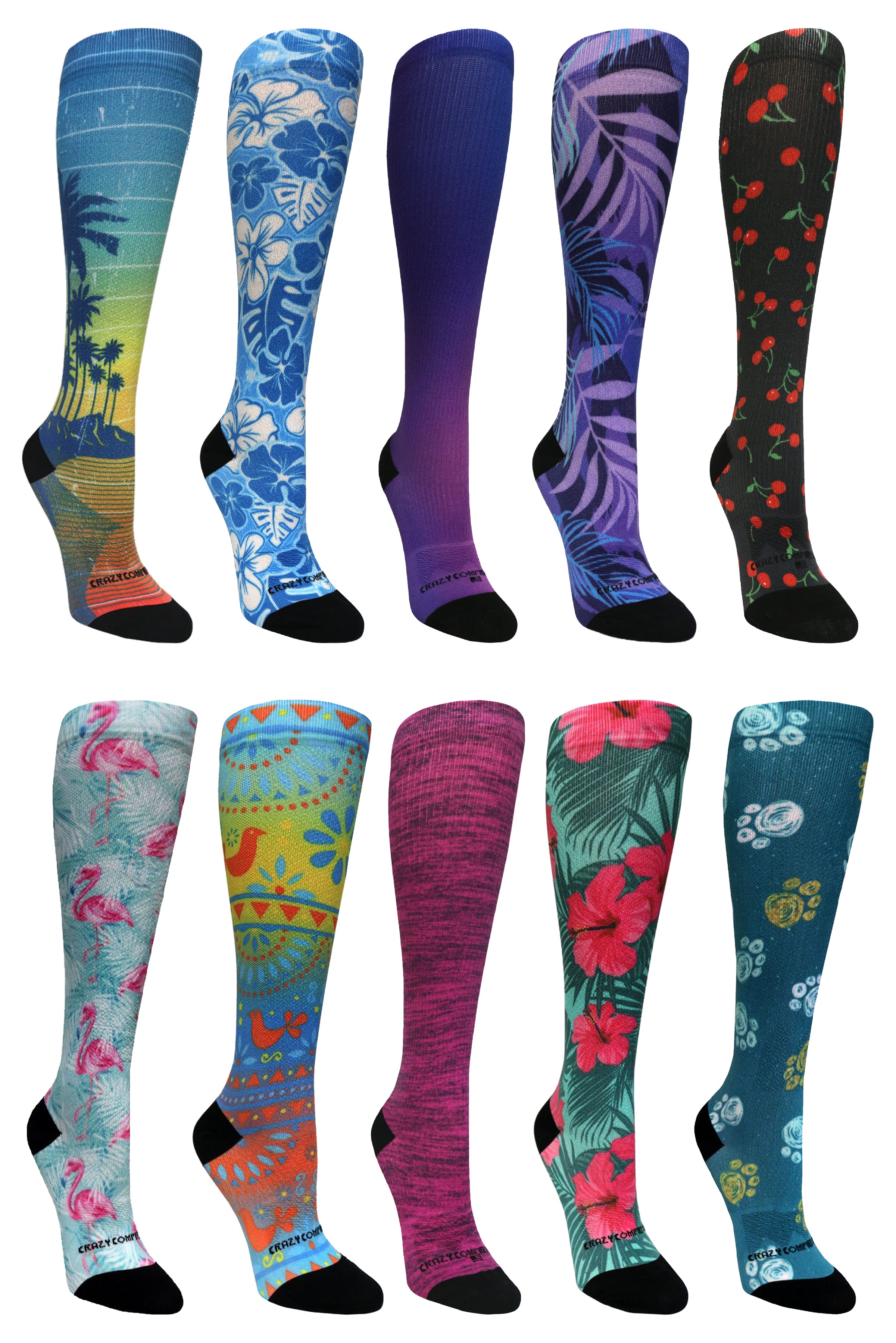 10 Pairs Tropical Bundle - (Standard & Extra Wide)