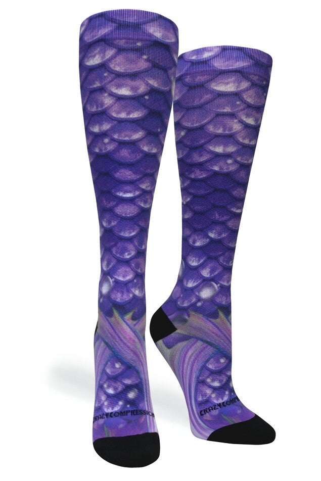 Medias de compresión de venta libre 360 ​​Active Mermaid Purple (estándar y extra anchas) 