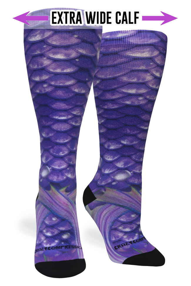 Medias de compresión de venta libre 360 ​​Active Mermaid Purple (estándar y extra anchas) 