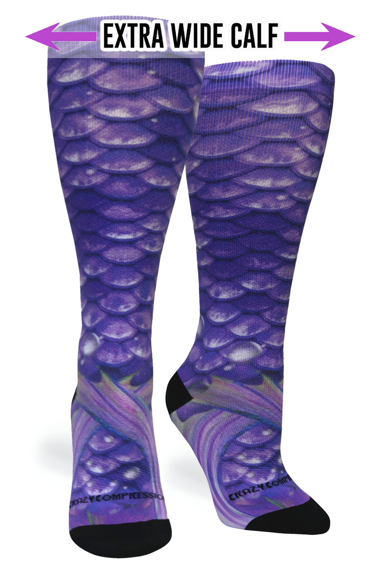 Medias de compresión de venta libre 360 ​​Active Mermaid Purple (estándar y extra anchas) 