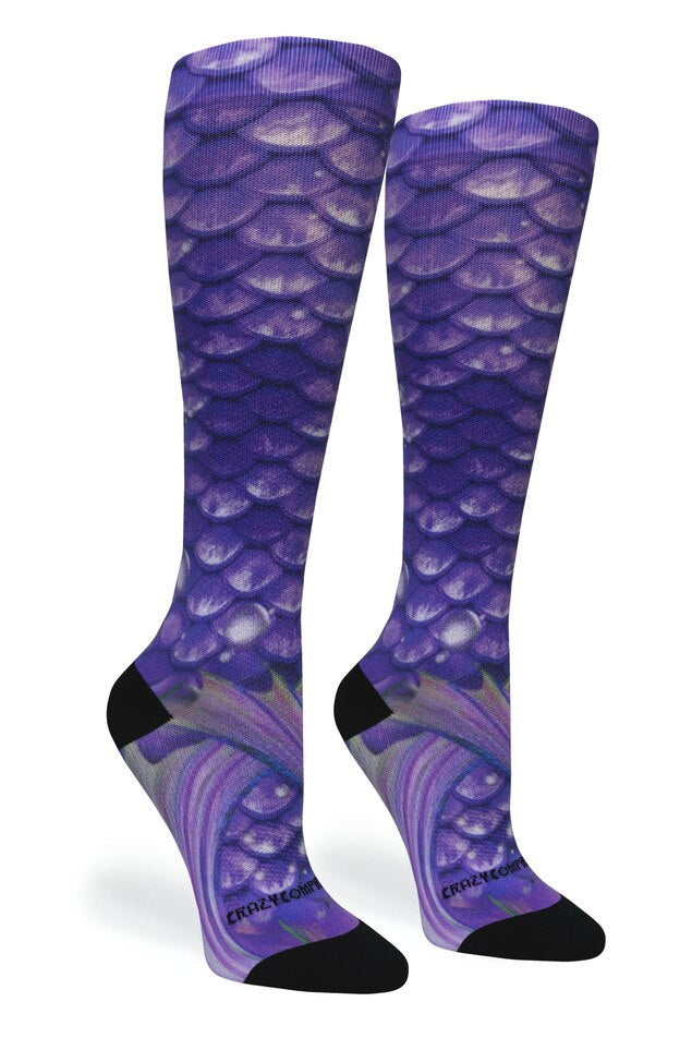 Medias de compresión de venta libre 360 ​​Active Mermaid Purple (estándar y extra anchas) 