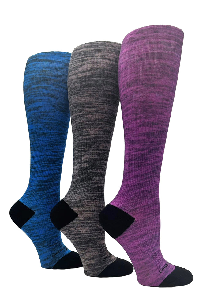 Paquete de 3 pares: 360 Heathers (estándar y extra ancho) 