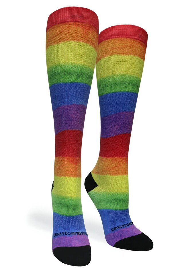 360 Rainbow Paint OTC Compression Socks (Standard & Extra Wide)