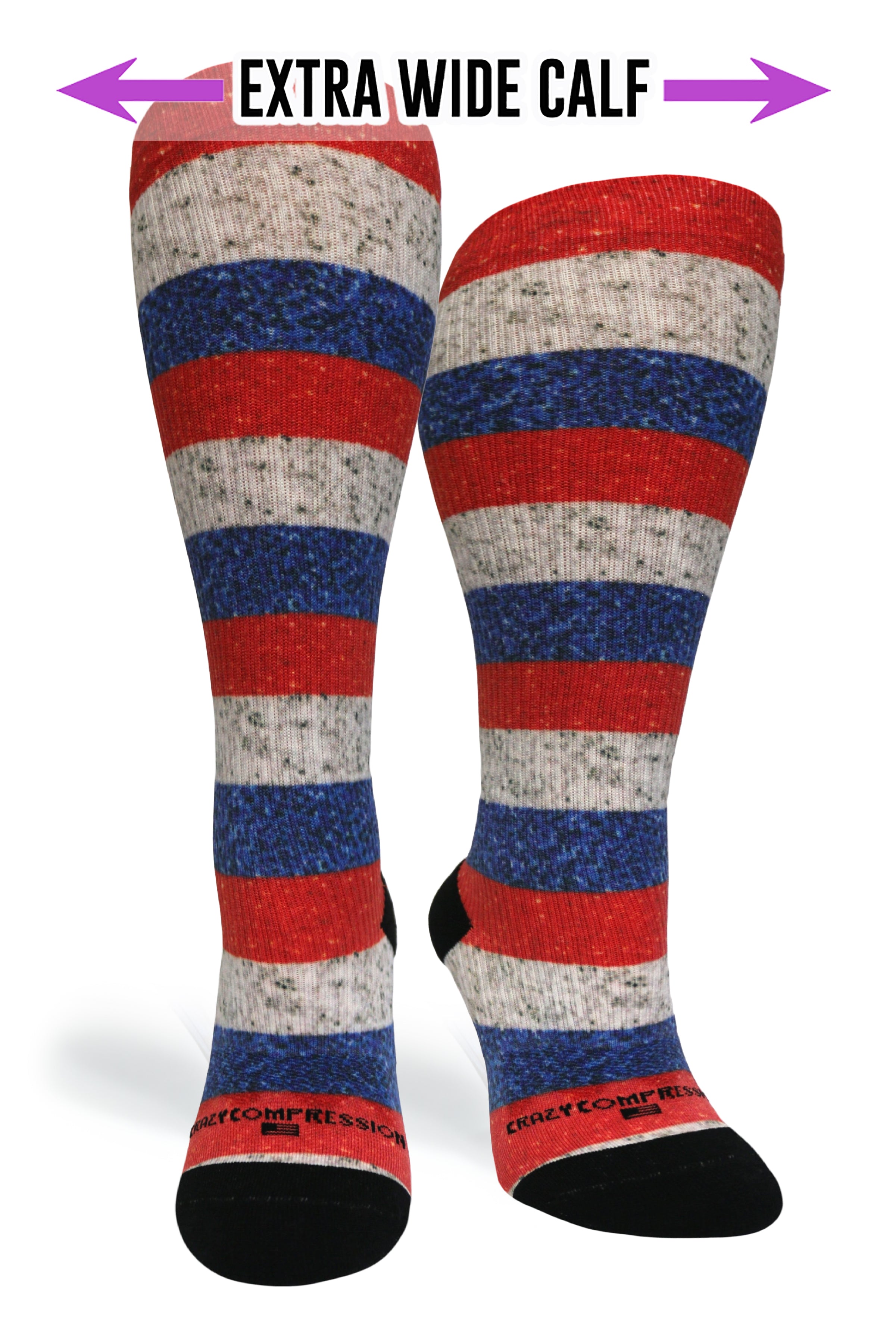 360 Stripe USA OTC Compression Socks (Standard & Extra Wide)