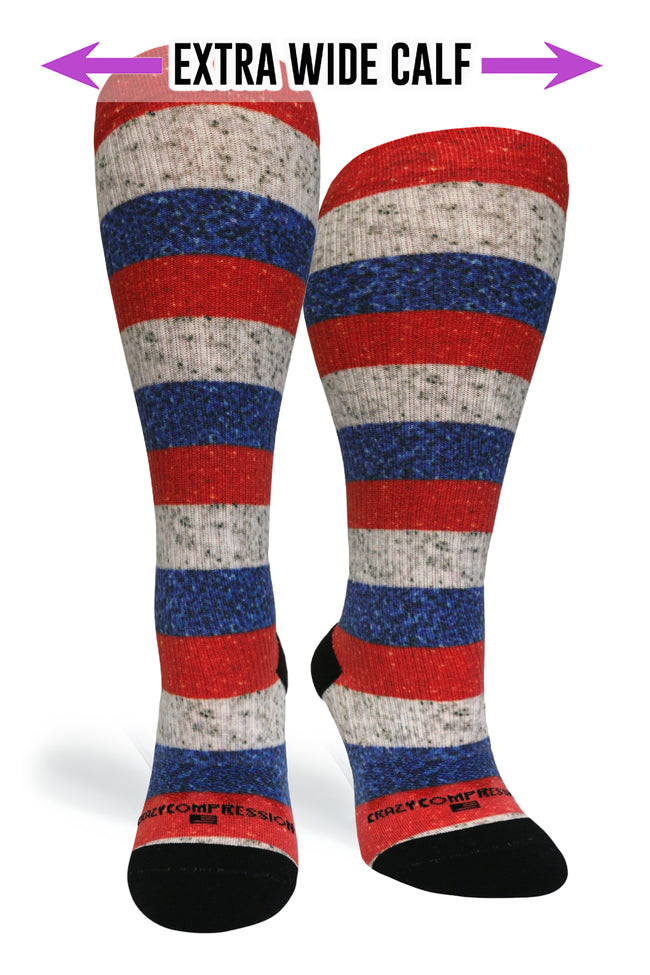 Medias de compresión de venta libre 360 ​​Stripe USA (estándar y extra anchas) 