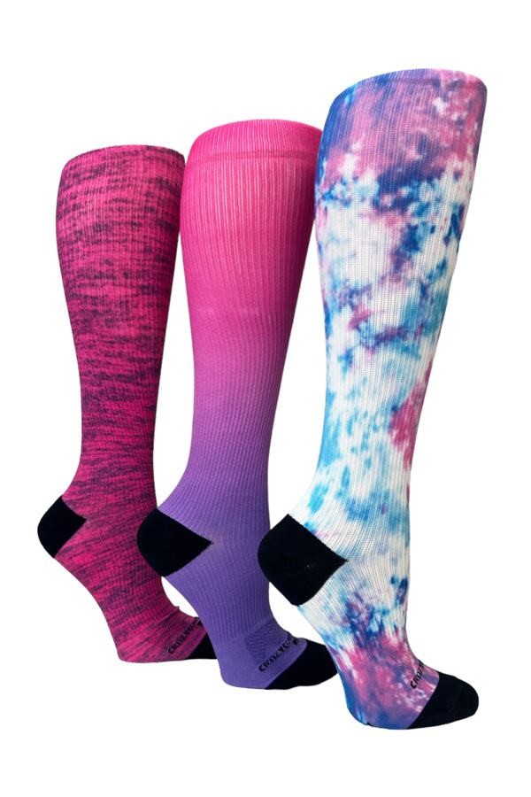 3 Pair Pack - 360 Color Run (Standard & Extra Wide)