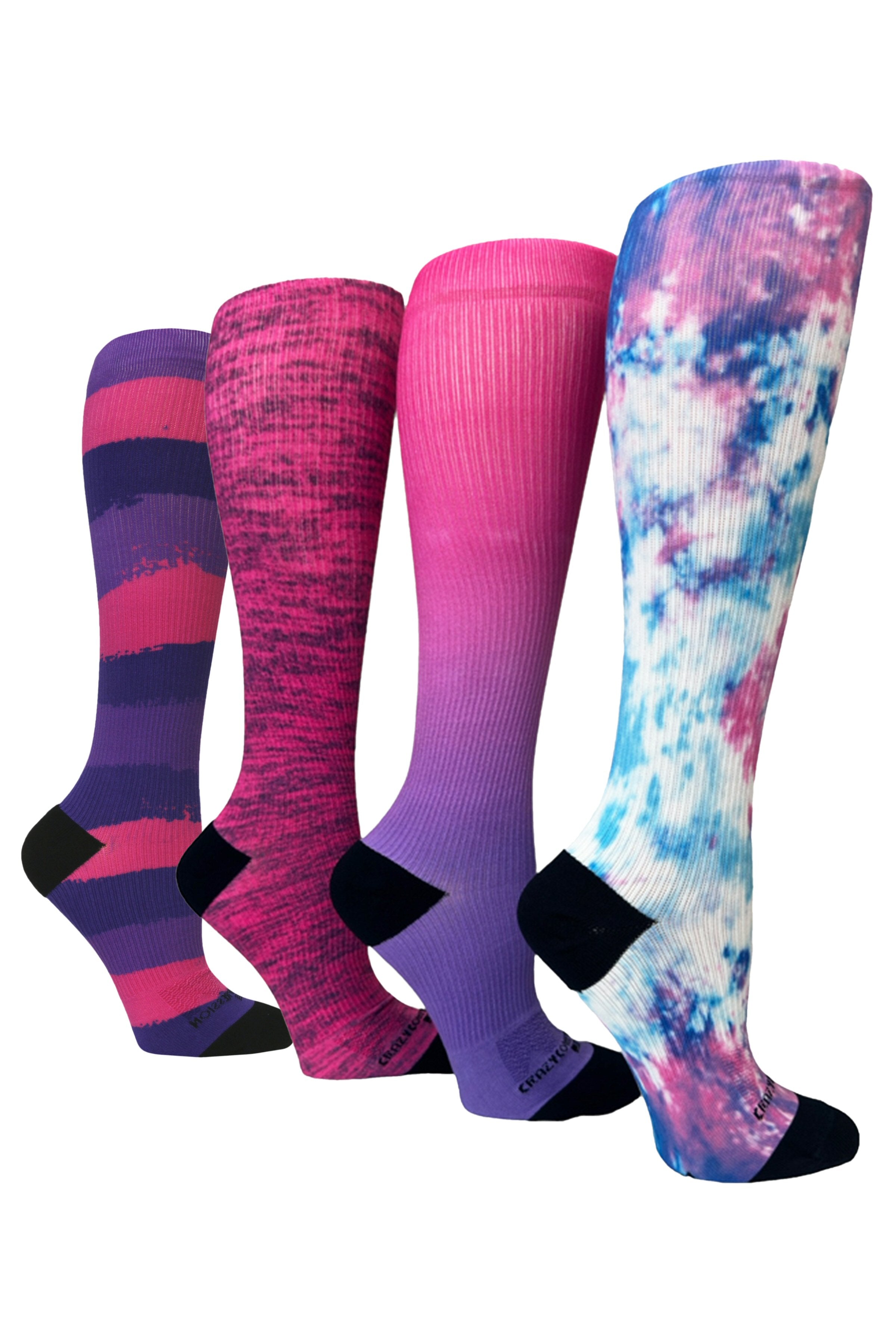 4 Pairs Color Run - (Standard & Extra Wide)