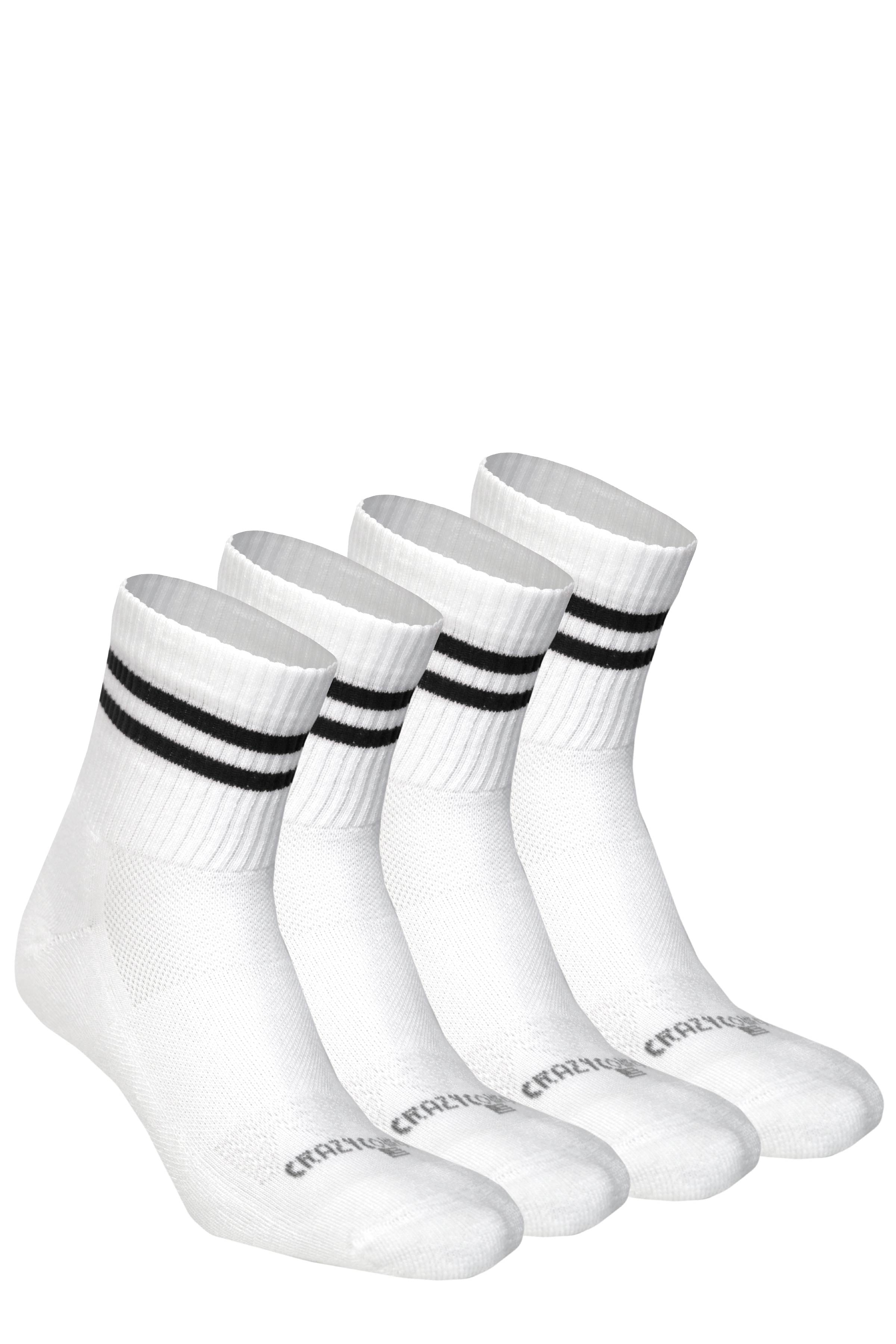 Crazy Black Stripe Quarter Socks 4 Pairs