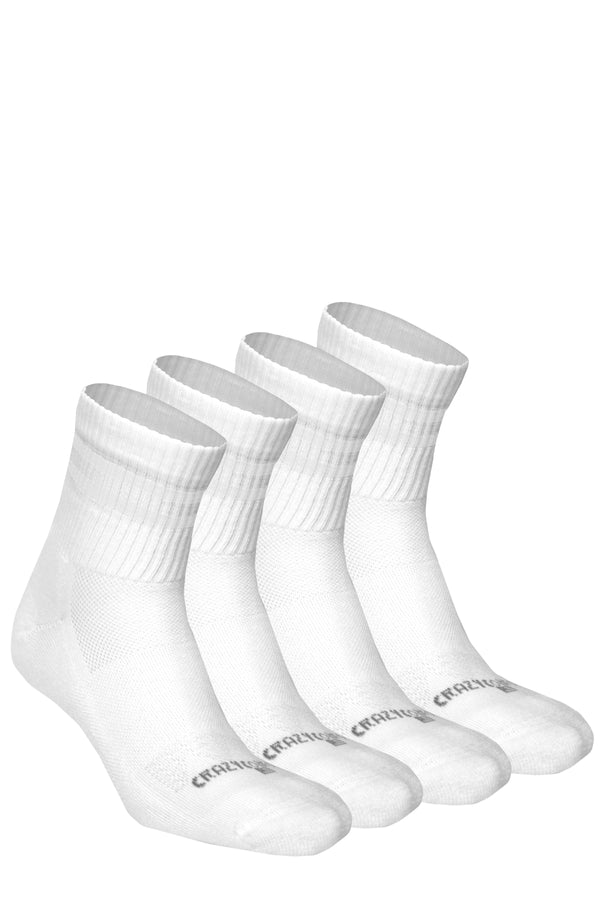 Crazy White Stripe Quarter Socks 4 Pairs