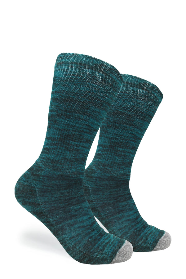 Cozy Comfort Relax Fit Green Heather 4 Pairs Crew Socks