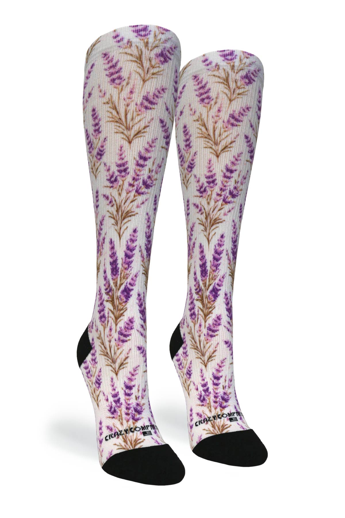 Medias de compresión de venta libre 360 ​​Spring Stripes (estándar y extra anchas) 