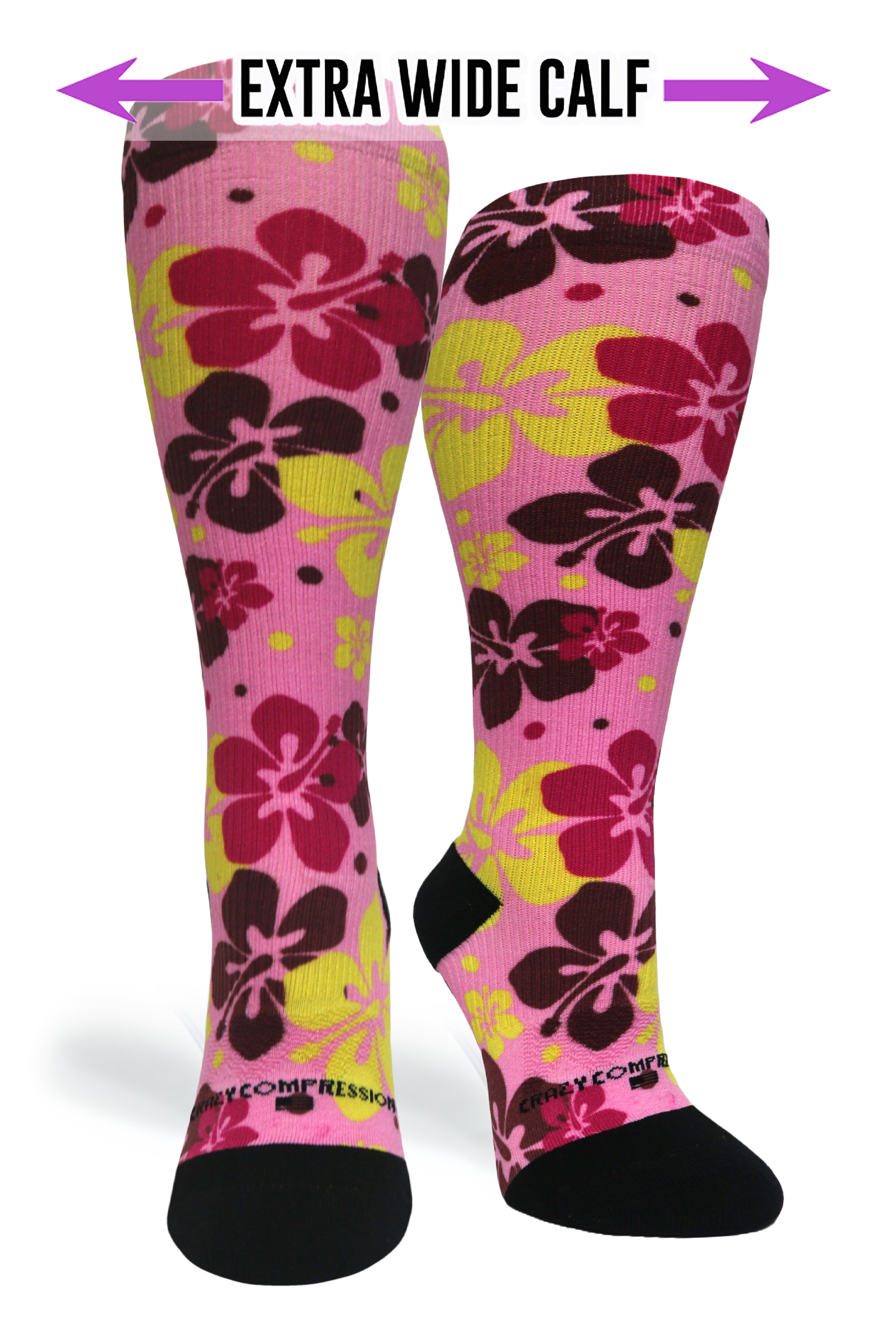 360 Mahalo Pink OTC Compression Socks (Standard & Extra Wide)