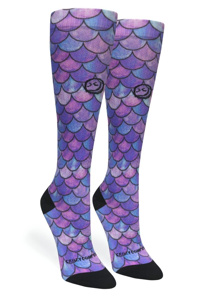 360 Mermaid Purple OTC Compression Socks (Standard & Extra Wide)