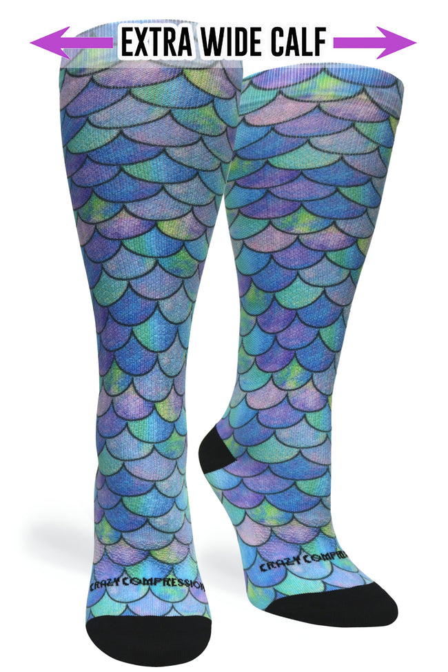 Medias de compresión de venta libre 360 ​​Mermaid Teal (estándar y extra anchas) 