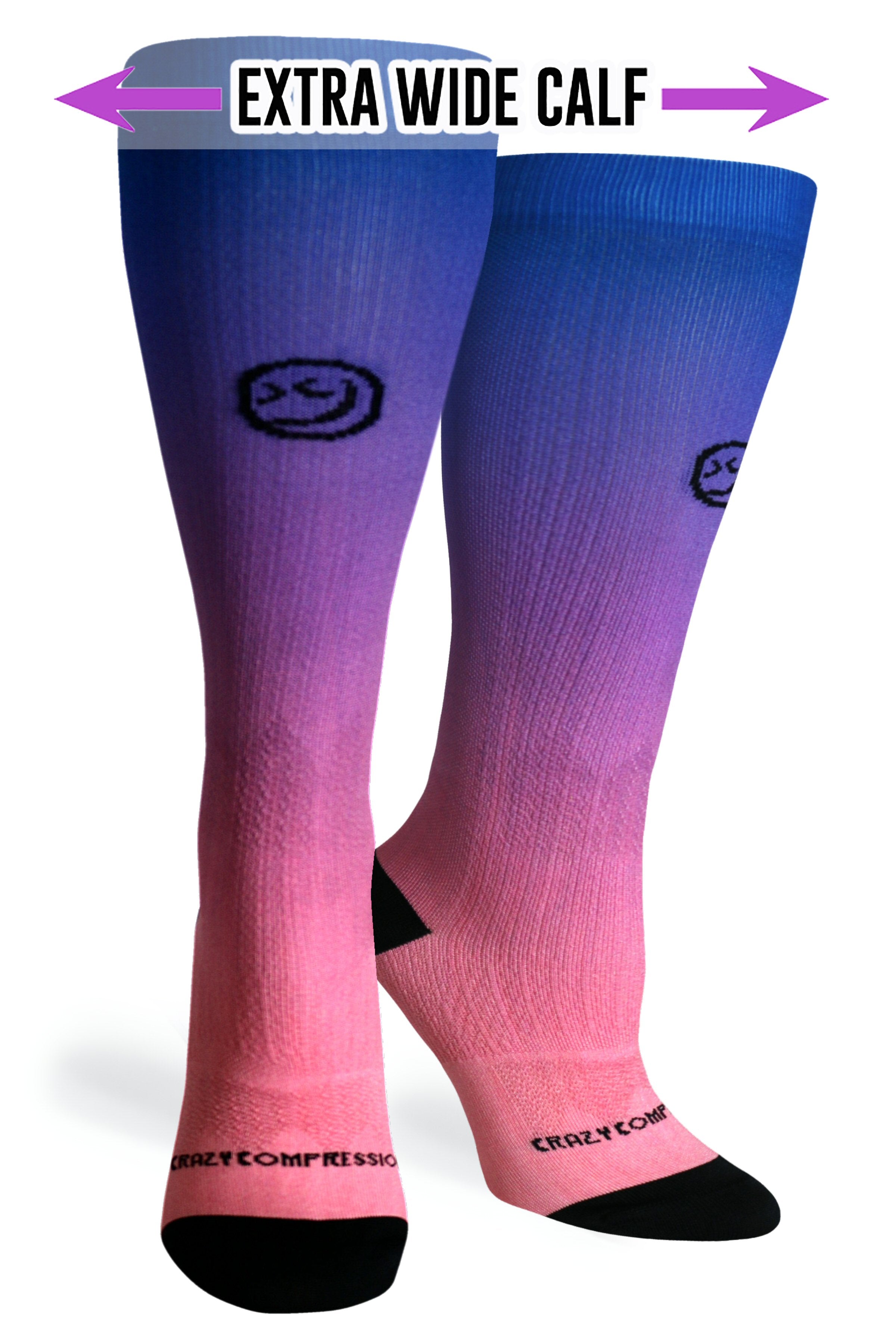 360 Ombré Blue Pink OTC Compression Socks (Standard & Extra Wide)