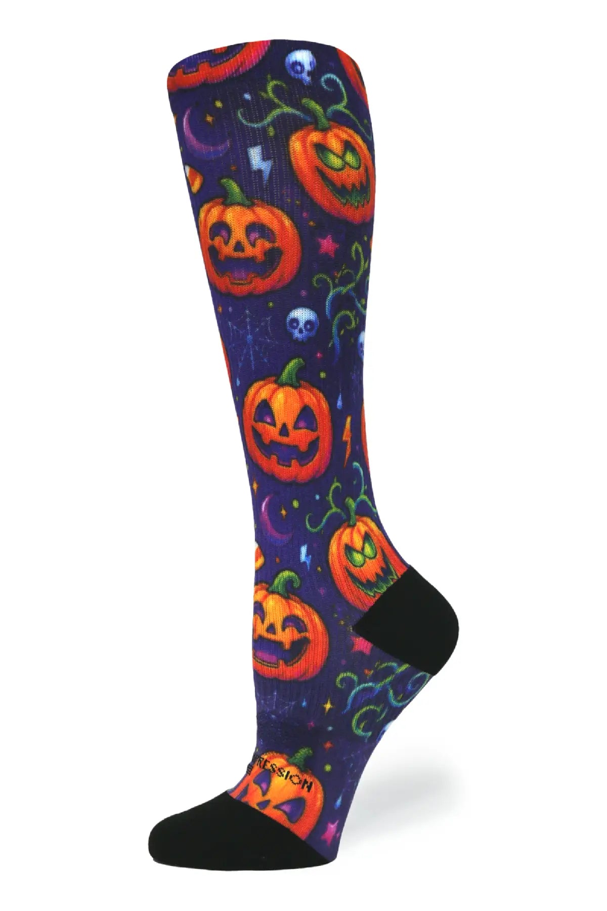 Medias de compresión de venta libre 360 ​​Dark Skulls (estándar y extra anchas) 