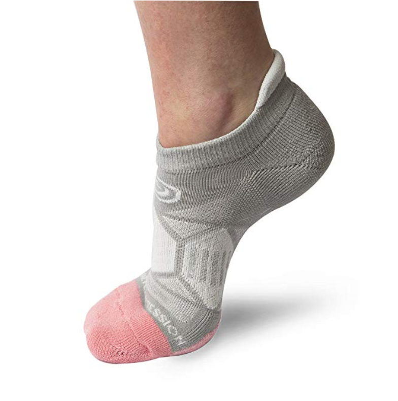 Gray & Peach Runners - Elite Running Sock