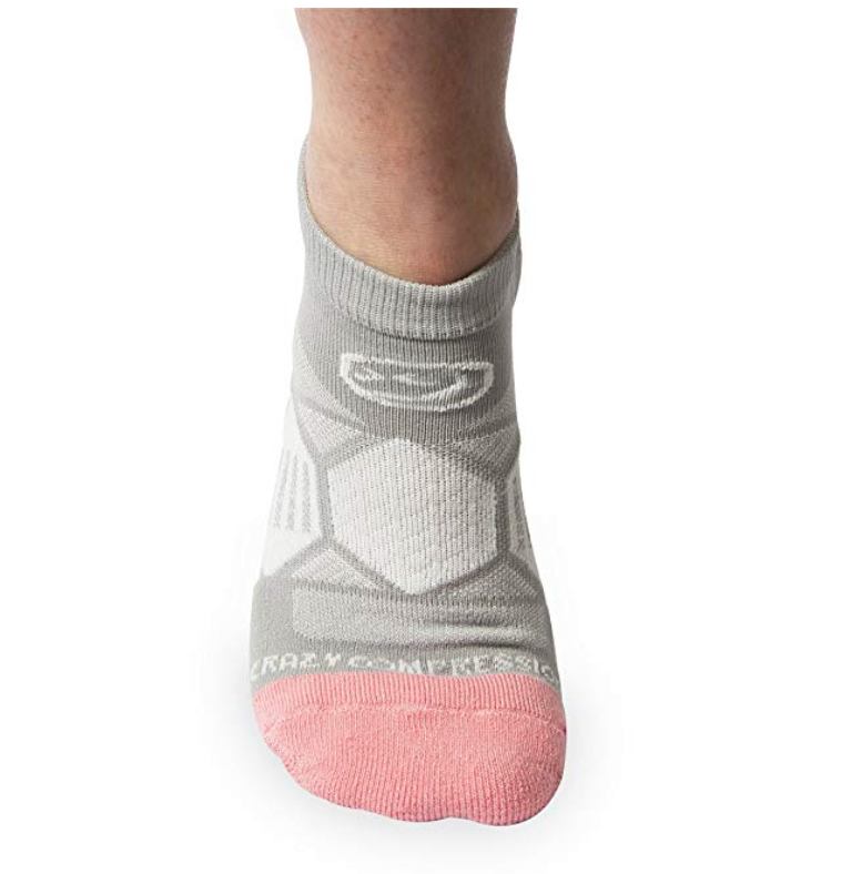 Gray & Peach Runners - Elite Running Sock