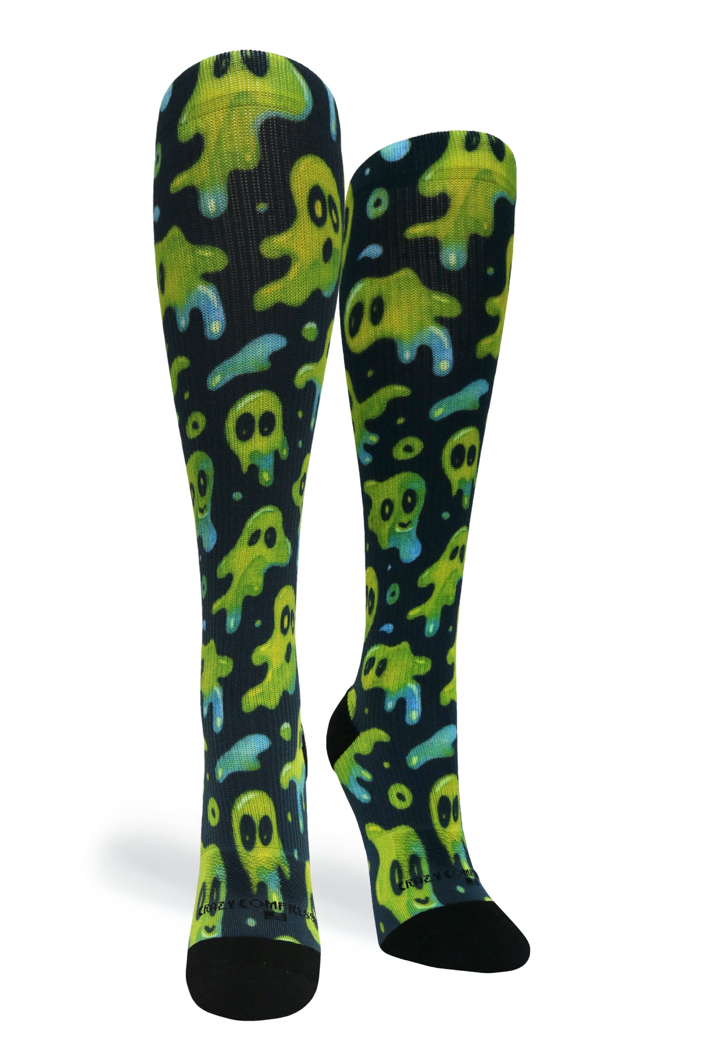 Medias de compresión de venta libre 360 ​​Dark Skulls (estándar y extra anchas) 
