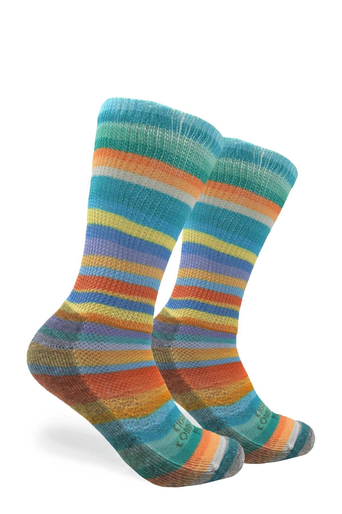 Cozy Comfort Relax Fit Spring Stripes 4 Pairs Crew Socks