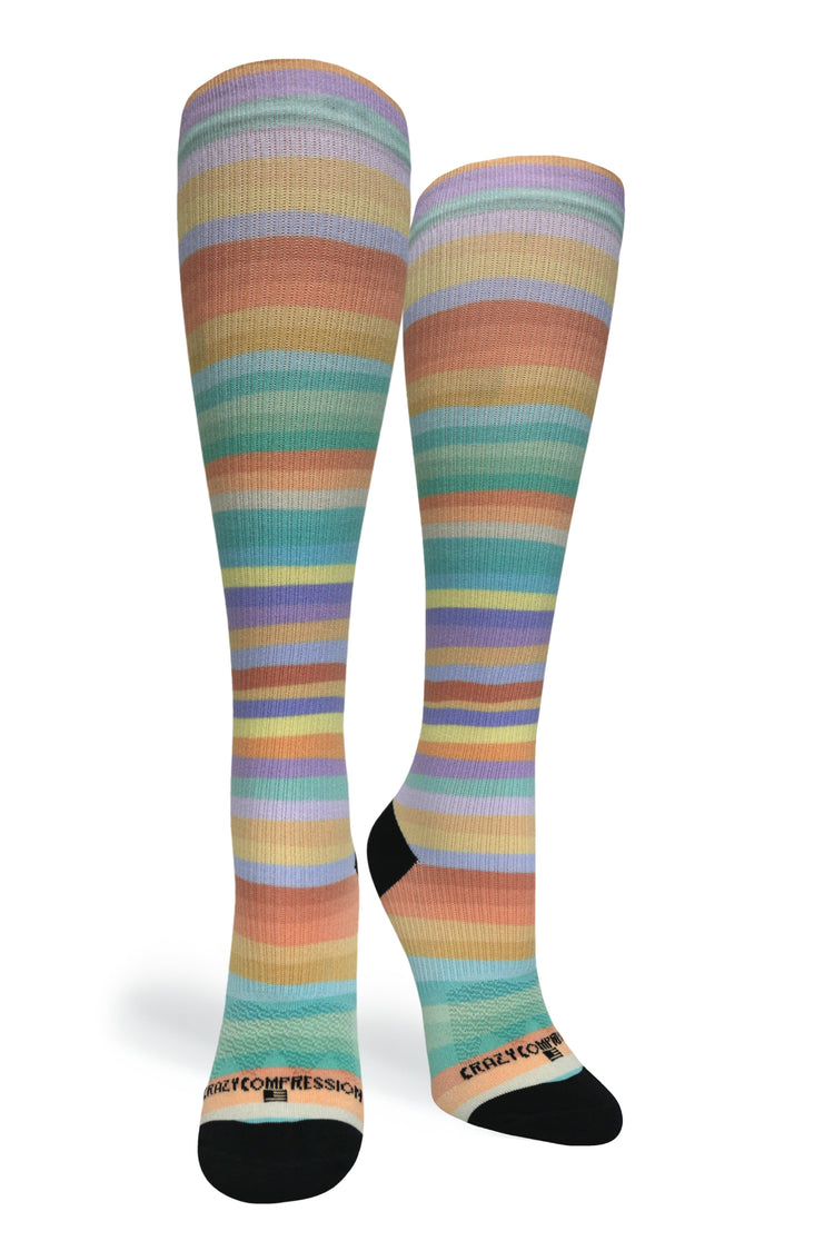 Calcetines de compresión de venta libre 360 ​​Spring Stripes (estándar y extra anchos) 