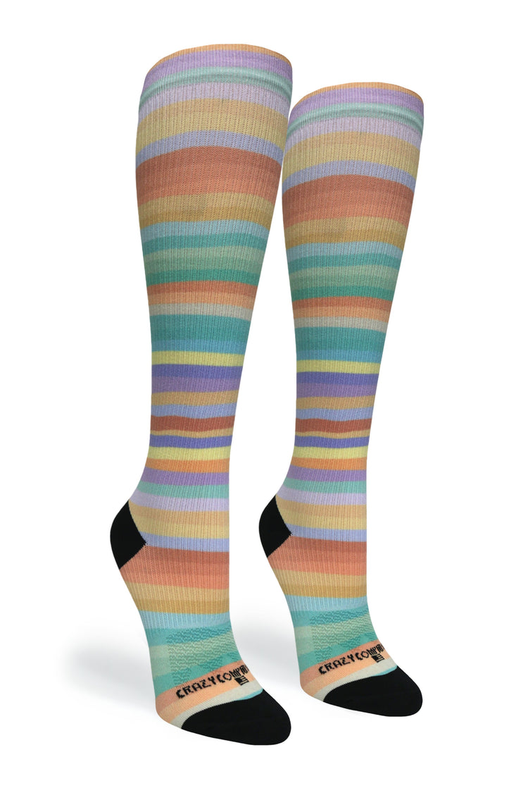 Calcetines de compresión de venta libre 360 ​​Spring Stripes (estándar y extra anchos) 