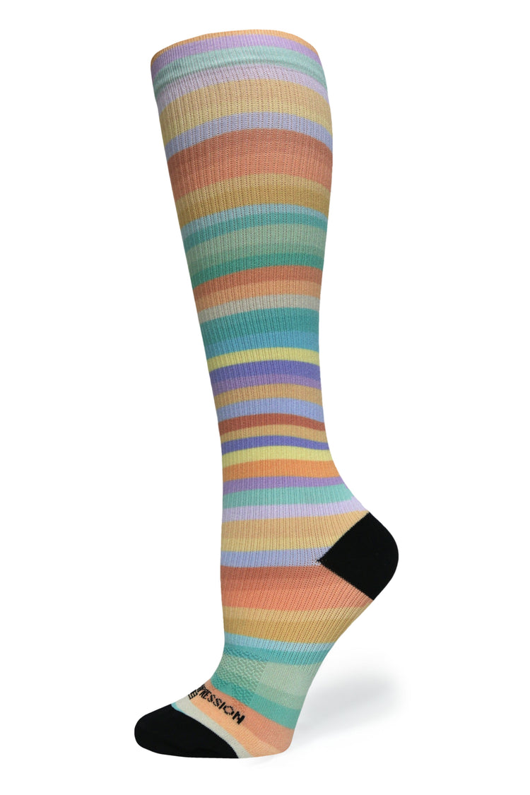 Calcetines de compresión de venta libre 360 ​​Spring Stripes (estándar y extra anchos) 