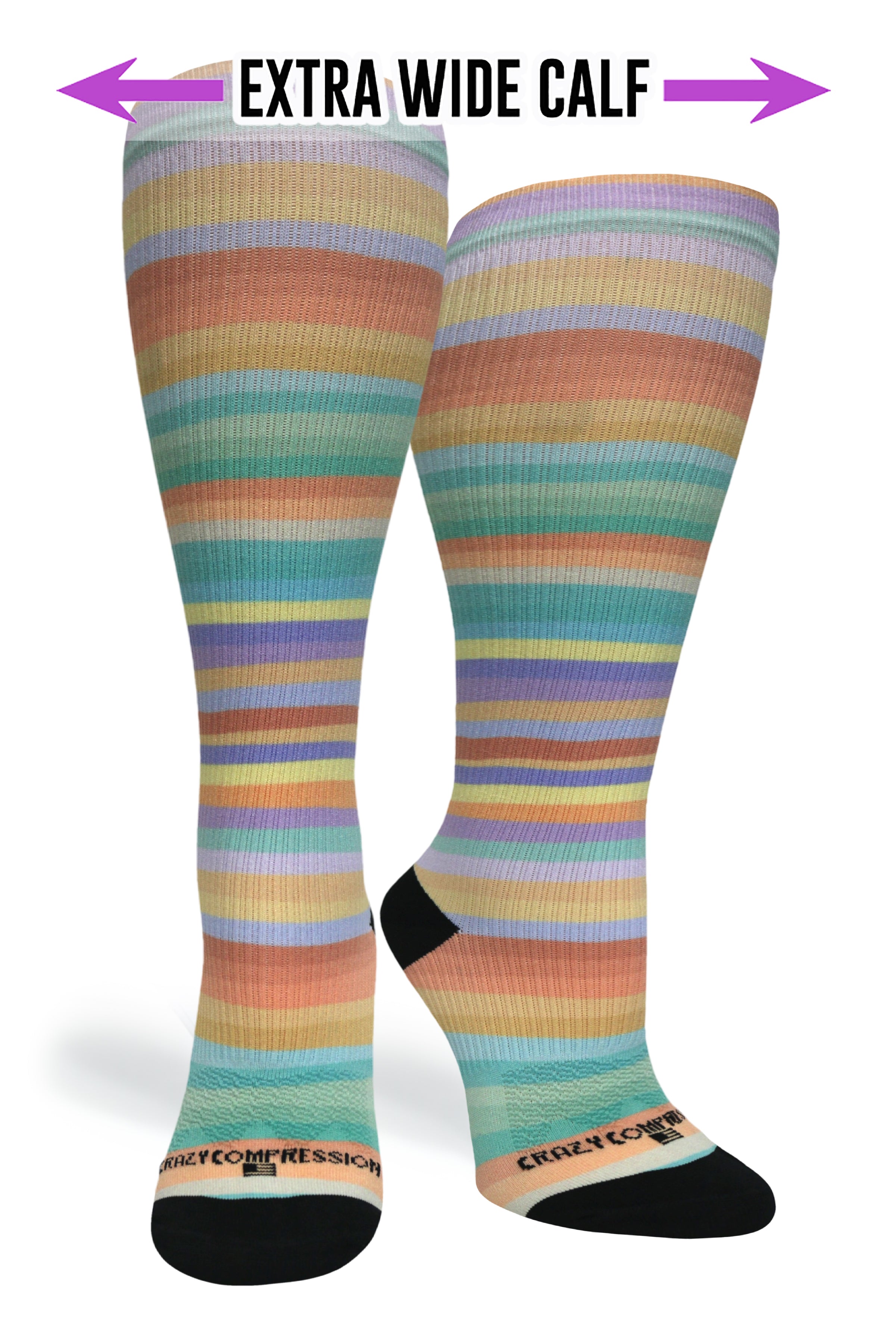 360 Spring Stripes OTC Compression Socks (Standard & Extra Wide)