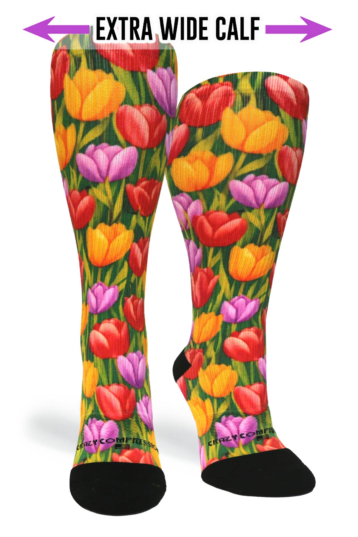 Medias de compresión de venta libre 360 ​​Spring Stripes (estándar y extra anchas) 